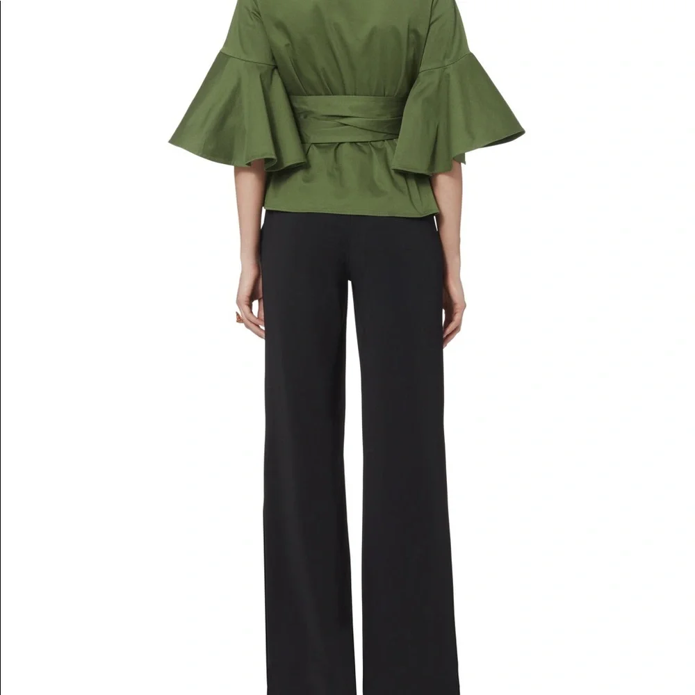 Alexis Kiera Poplin Wrap Top. Olive/Army. Size Large. Intermix - Picture 12 of 13